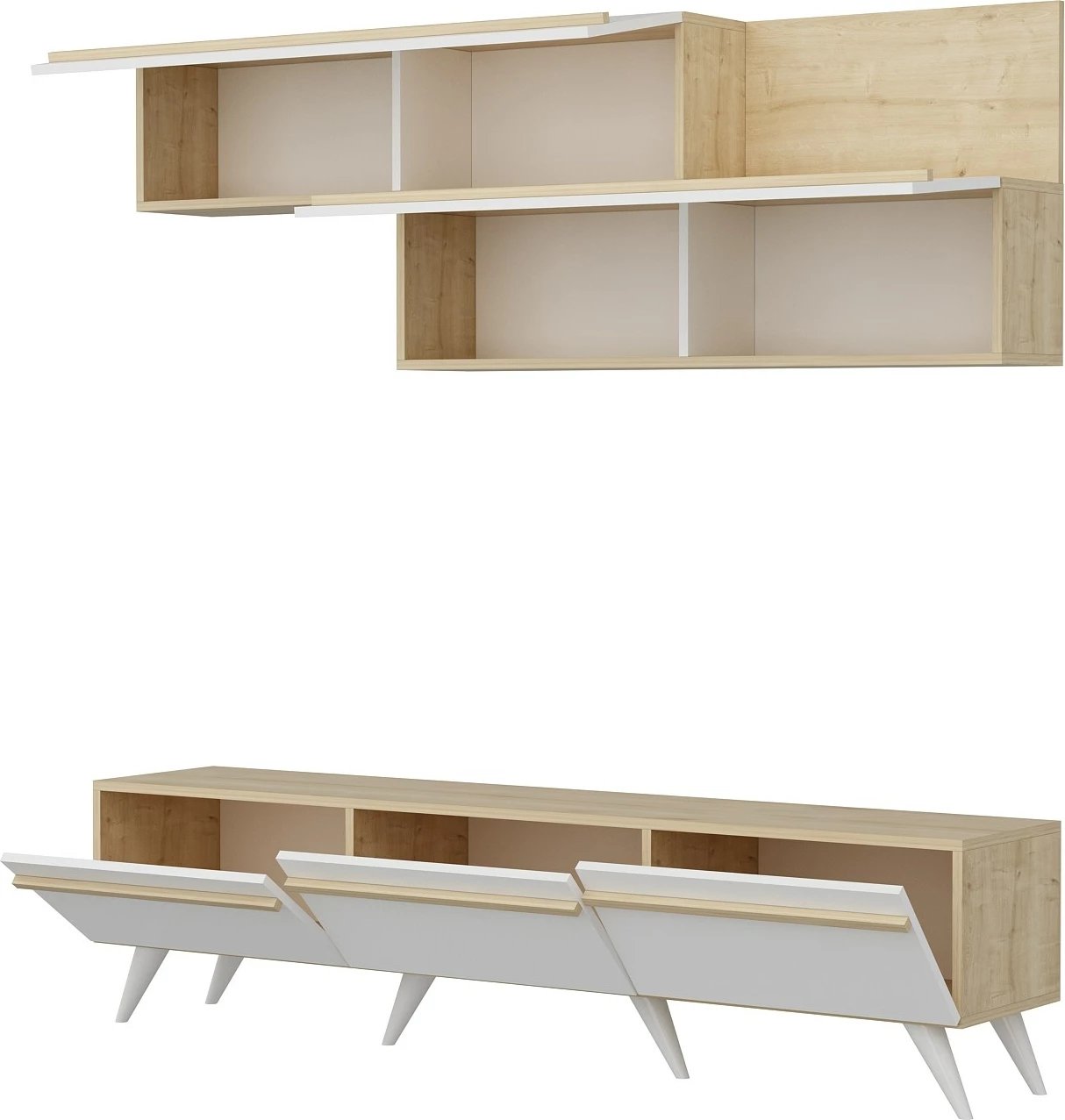 Komodë TV Skye Decor, Amsterdam - ngjyrë safir, e bardhë