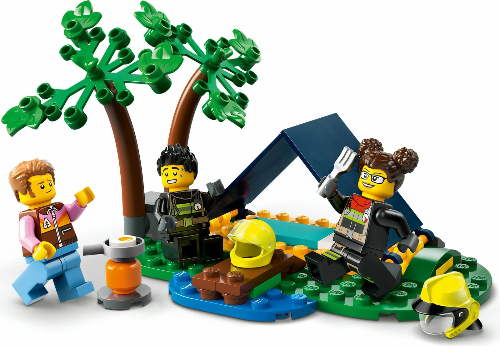 Set ndërtimi LEGO City 4x4 Kamion Zjarri me Varkë Shpëtimi 301 pjesë, multingjyrësh