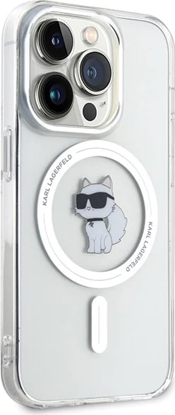 Mbështjellës Karl Lagerfeld IML Choupette MagSafe për iPhone 15 Pro, Transparent