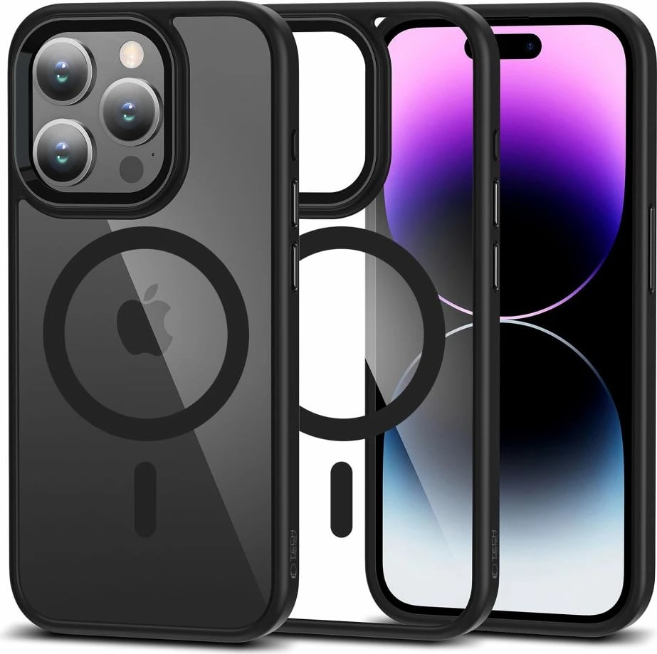 Mbështjellës Tech-Protect MagMat MagSafe për iPhone 15 Pro, Transparent/Black