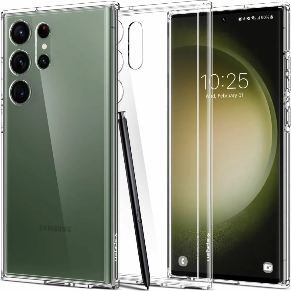 Mbështjellës Spigen Ultra Hybrid për Samsung Galaxy S23 Ultra, Transparent