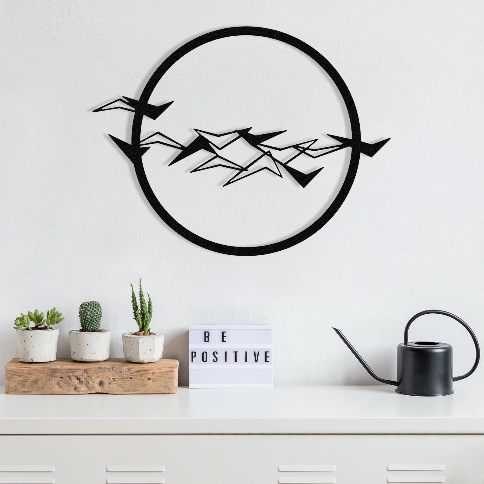 Aksesor dekorativ metalik për mur, Wallity, Goc, ngjyrë e zezë, 52x40cm