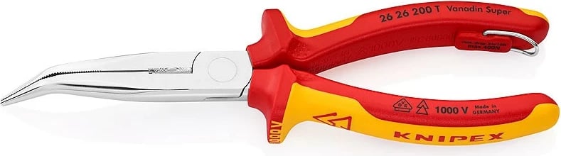Knipex pincë gjilpërore 26 26 200 T, 200mm, krom-vanadium, portokalli/kuqe