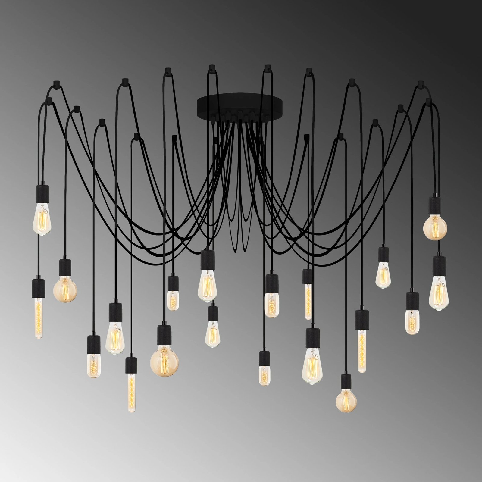 Llambë varëse moderne, e zezë, Opviq Kabluni MR-932