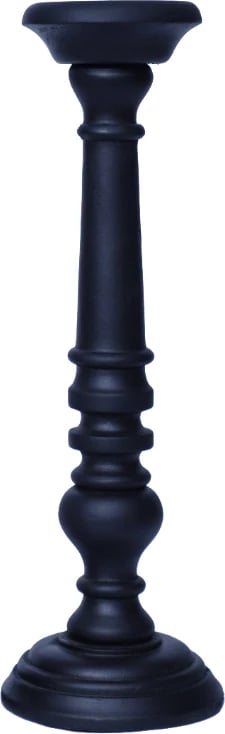 Mbajtëse qirinjsh BERNI, dru mango, e zezë, 13x13x39 cm