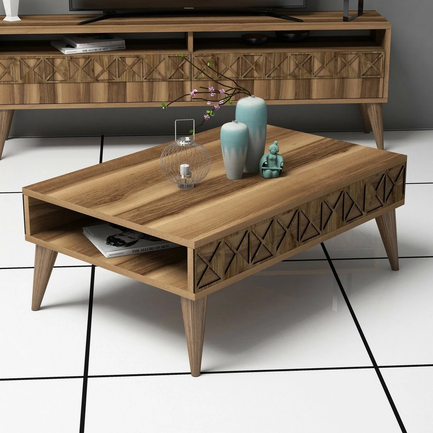 Tavolinë kafeje Hanah Home, Line, ngjyrë arre