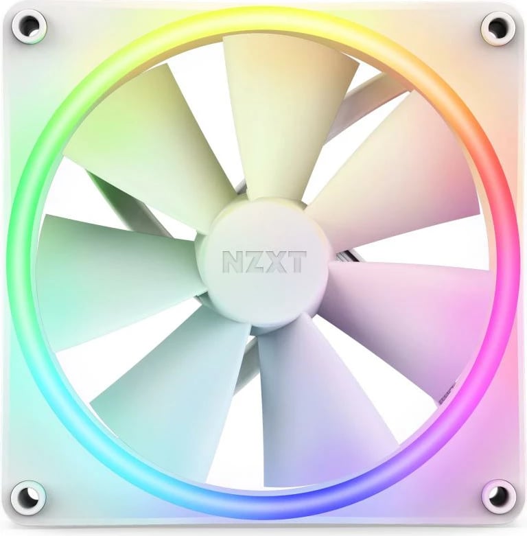 Ventilator kasë, NZXT F Series F140 RGB DUO (RF-D14SF-W1 RFD14SFW1), 140mm, RGB, i bardhë