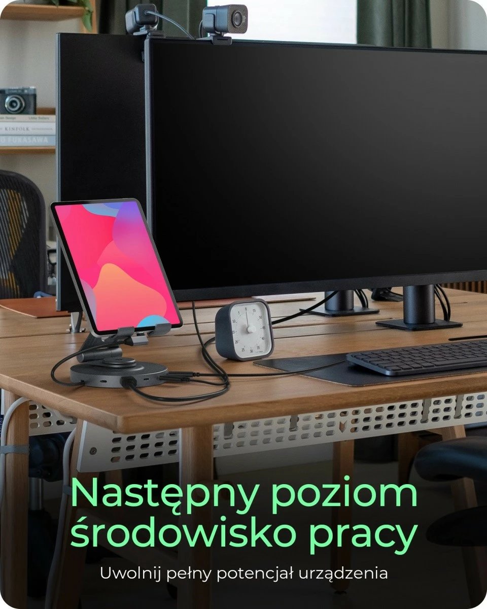 Mbajtëse me stacion dokimi IcyBox IB-TH100-DK për tabletë/celular, anthracite/black