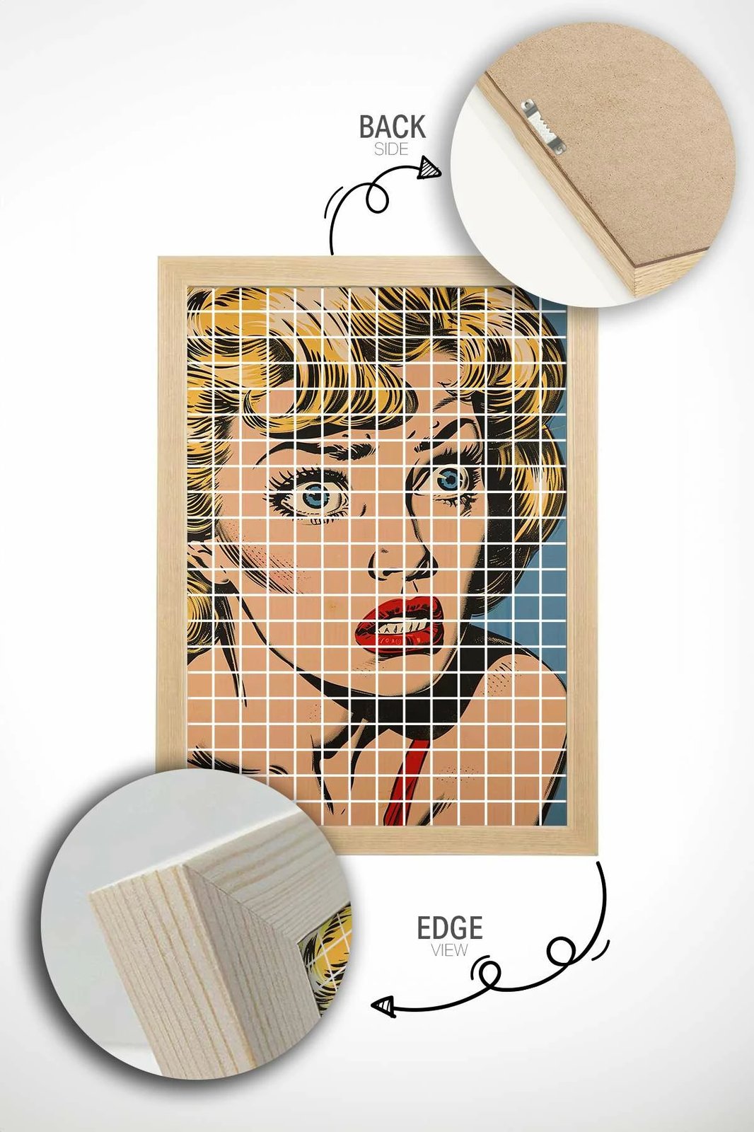 Pikturë dekorative me kornizë, Wallity, Popkare16, shumëngjyrëshe, 33x48cm