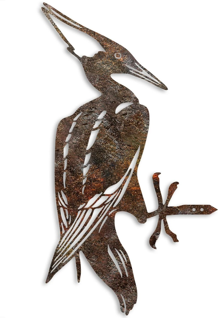 Objekt dekorativ për kopsht, zog në degë, ngjyrë kafe, Aberto Design, 22x40cm