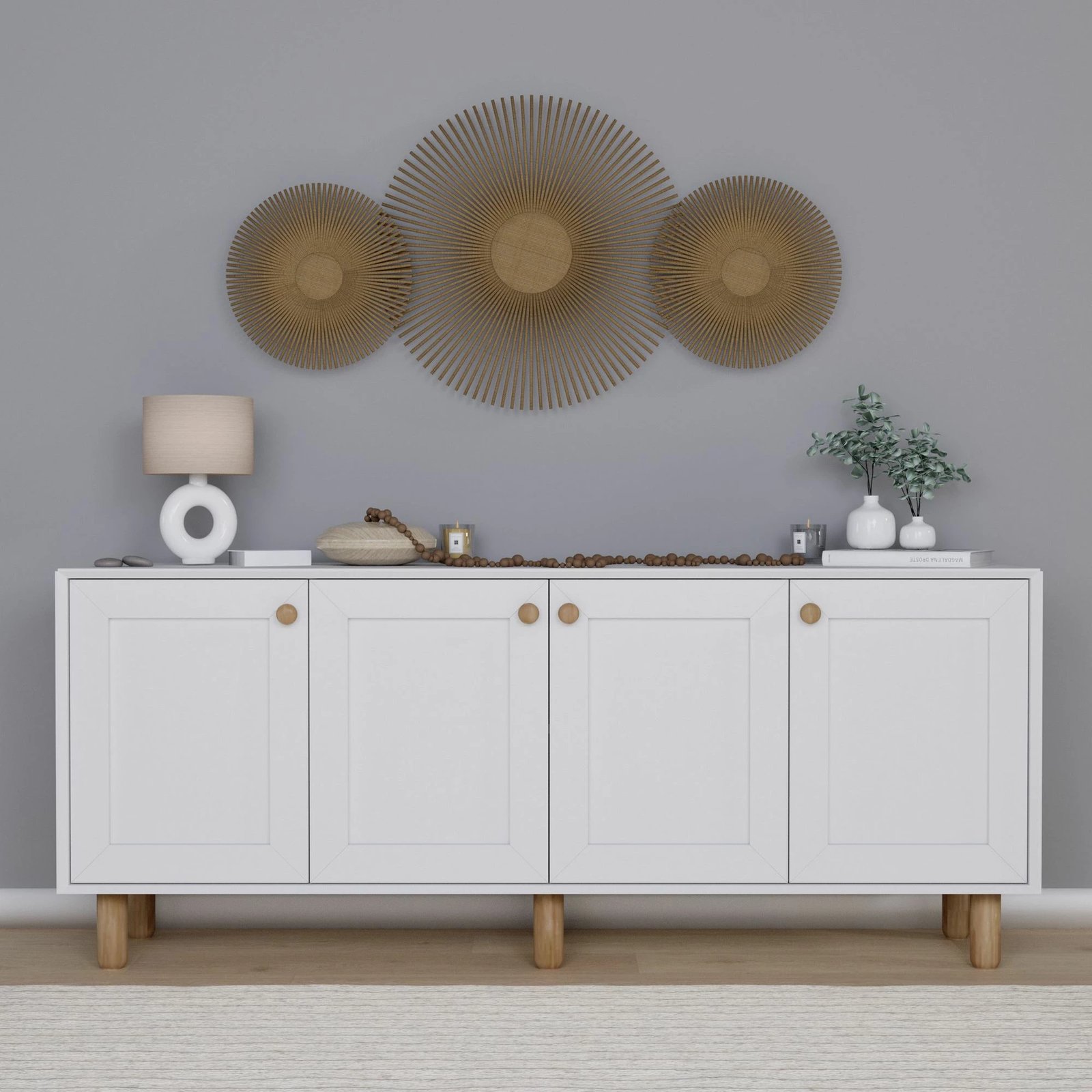 Konsol Skye Decor, ngjyrë e bardhë, 180x75x40 cm