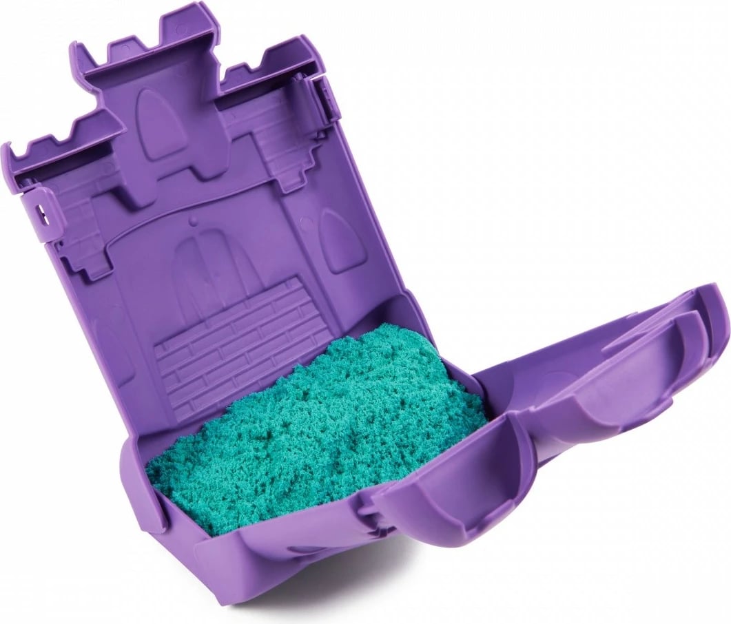 Set rërë kinetike Spin Master Kinetic Sand Castle Suitcase, 454g, turkuaz