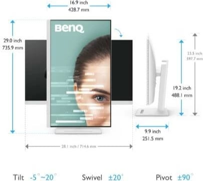 Monitor BenQ GW3290QT, 31.5", 2K QHD, IPS, 75Hz, Bardhë