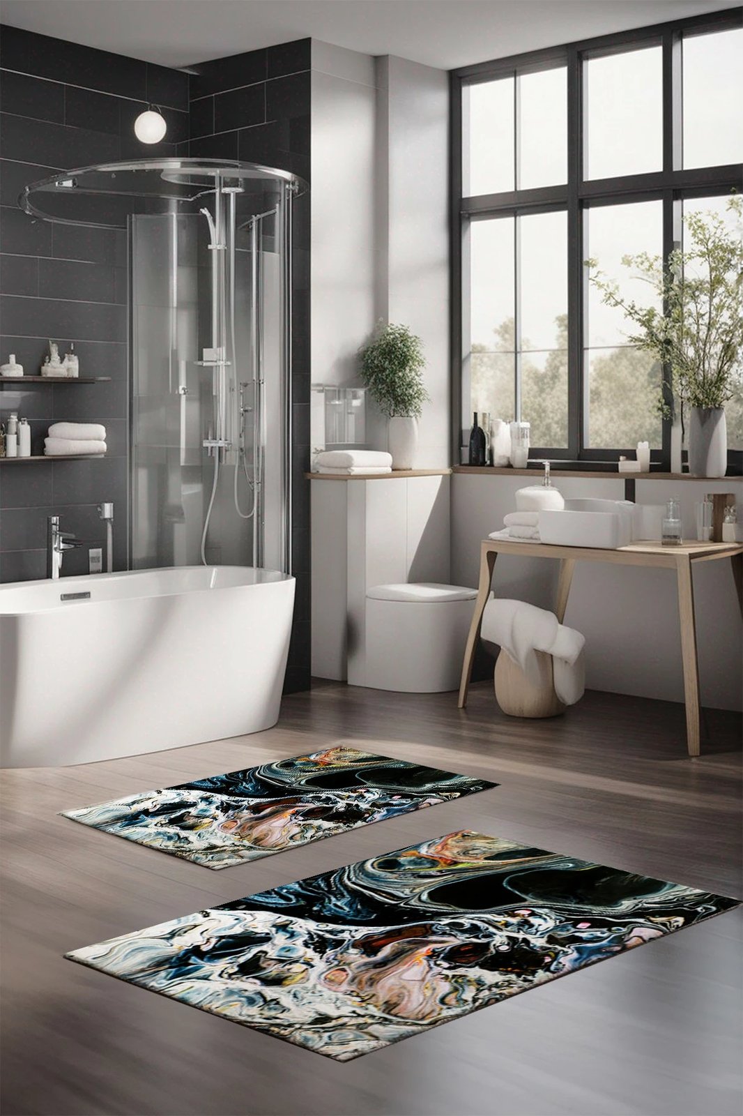 Set dy pjesësh bathmat Mijolnir, CT-5048, shumëngjyrësh