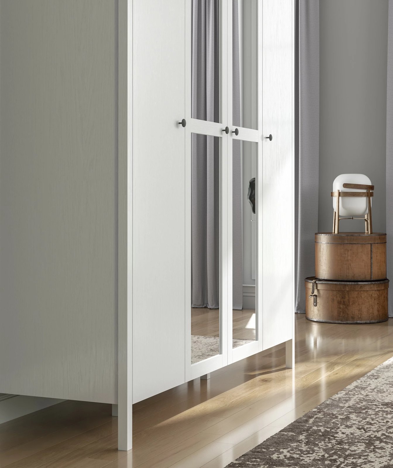 Dollap Hanah Home, FRN-20018, ngjyrë druri dhe e bardhë