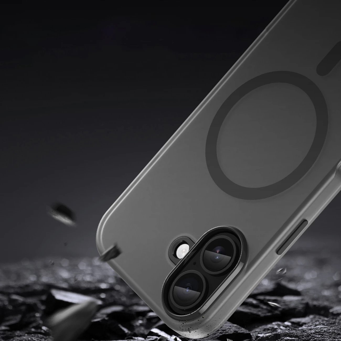 Mbështjellës Hurtel Magnetic Abrasive për iPhone 17, MagSafe, TPU/PC, i zi mat