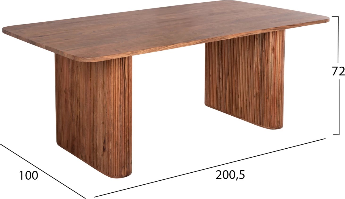 Tavolinë ngrënie GROOT FH9683 dru akacie masiv natyral 200,5x100x72H cm