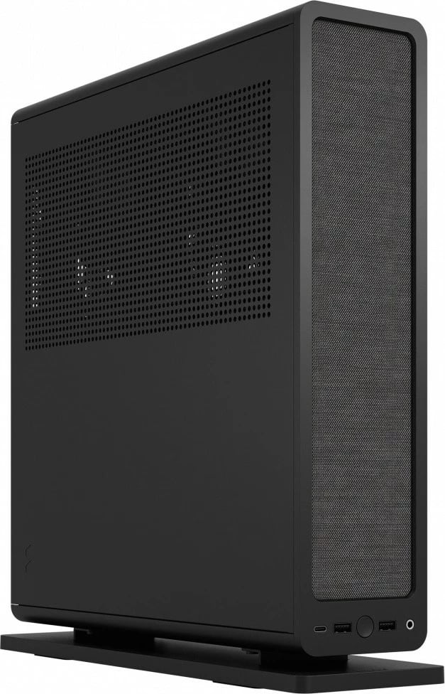 Kasë Fractal Design Ridge Black, Mini ITX, Tower Slim, 4x 2.5" drive, e zezë
