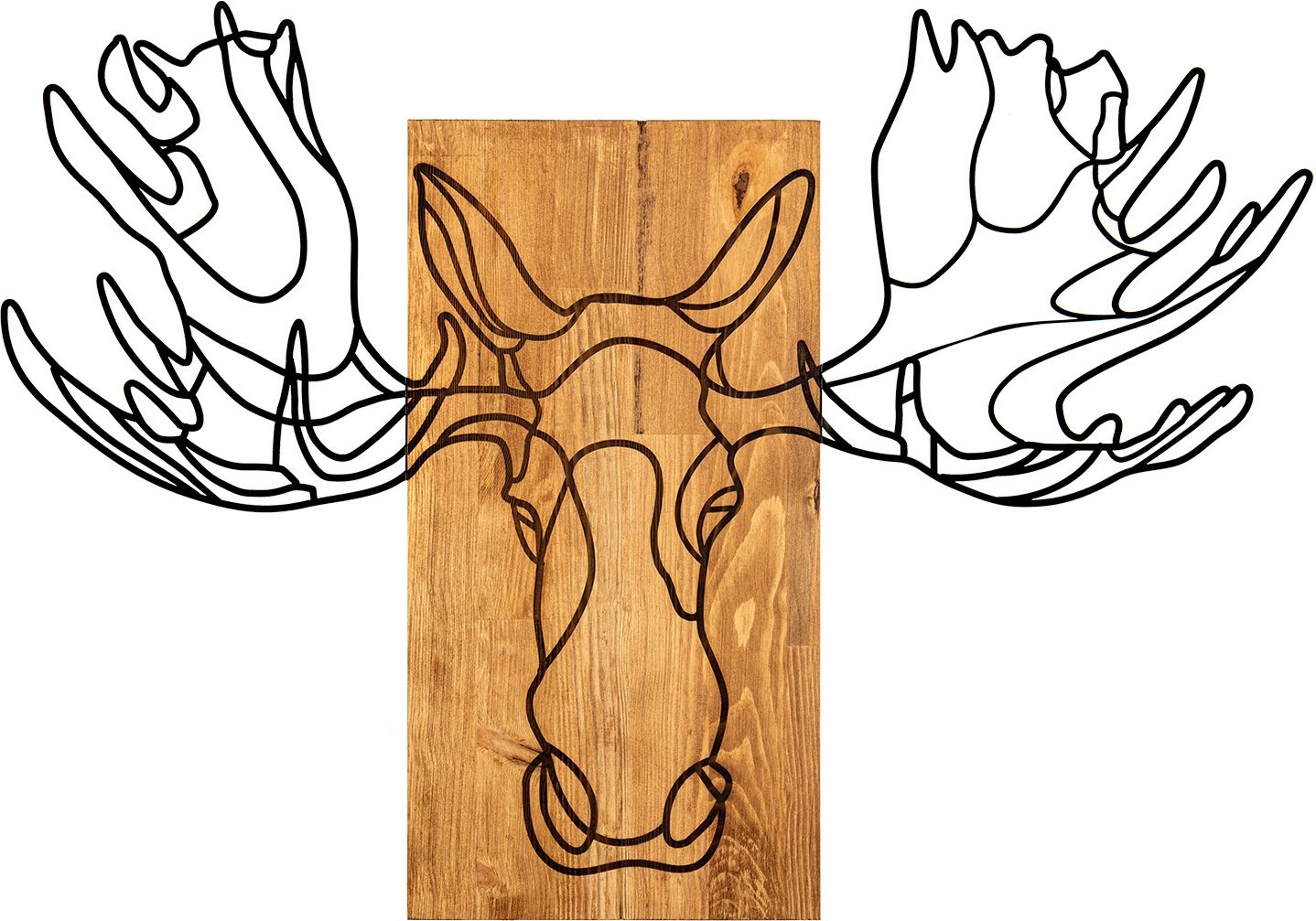 Aksesor dekorativ muri prej druri dhe metali, Wallity, Jeyan, ngjyrë e zezë dhe arre, 93x66cm