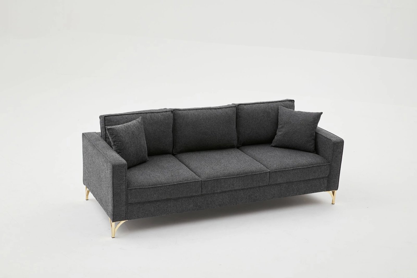 Divan treshe Atelier del Sofa, Berlin, antracit, këmbë ari