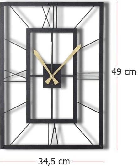 Orë muri dekorative prej metali, Wallity, November, e zezë, 49x34.5cm
