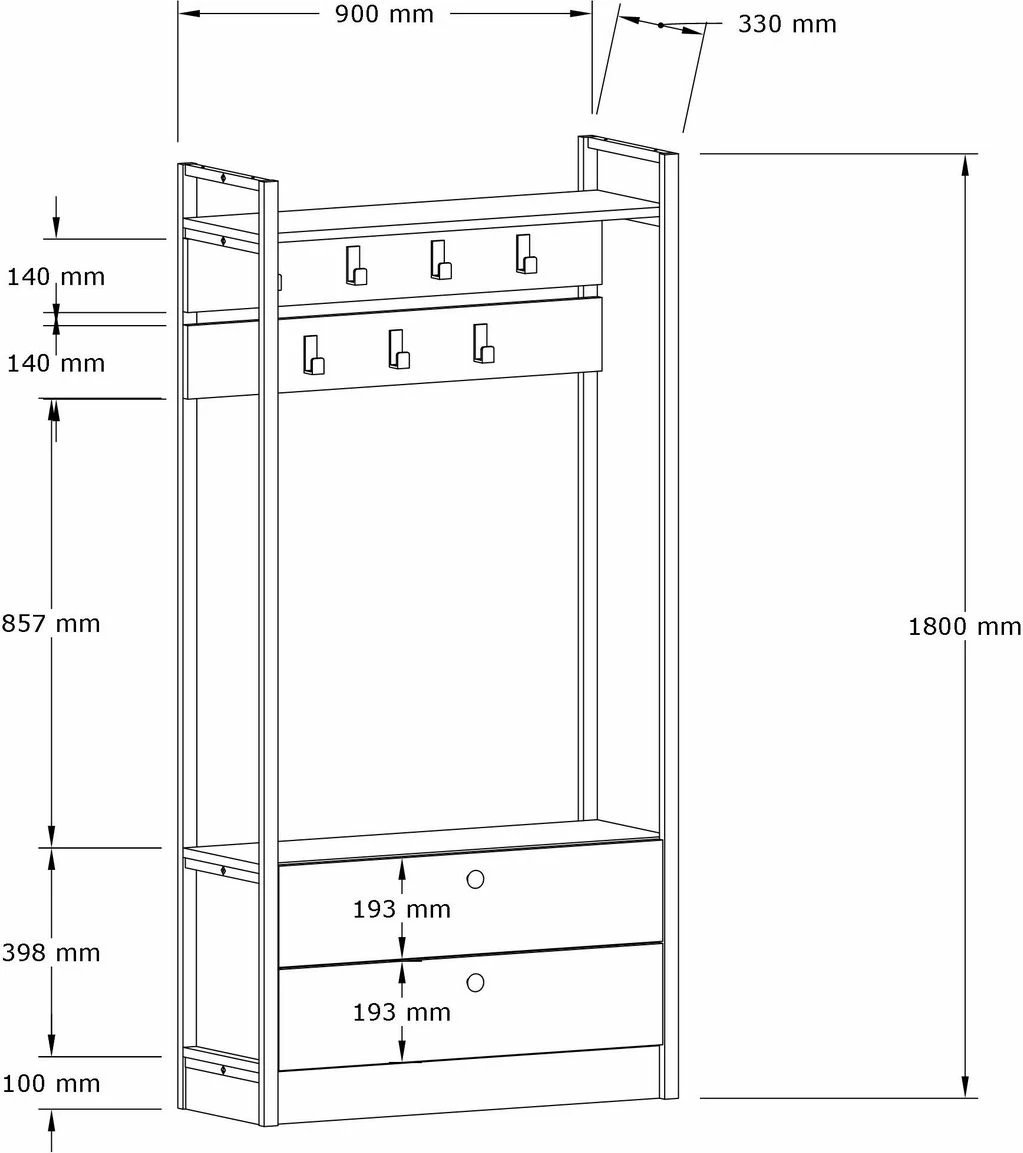Stendë për korridor Hanah Home, Manolya, ngjyrë safir dhe e zezë