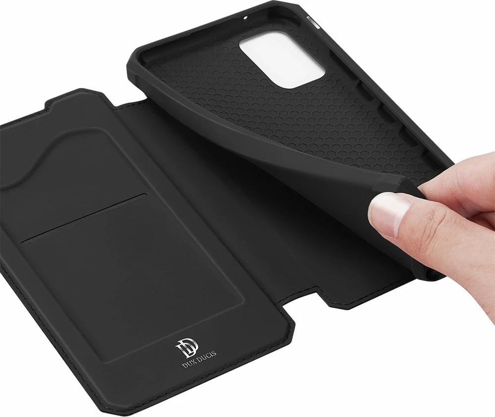 Mbështjellës Dux Ducis Skin X për Samsung Galaxy A72, me kapak, i zi