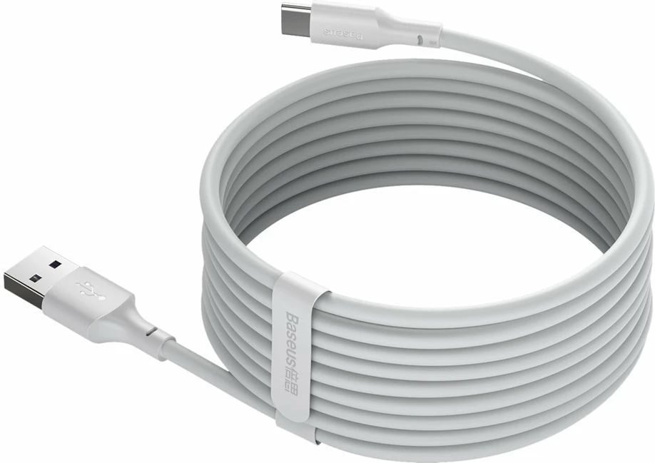 Kabllo USB në USB Type-C Baseus TZCATZJ-02, 1.5m, 40W, Set 2 copë, Bardhë