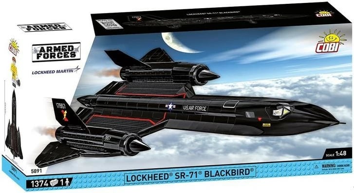 Set lego Cobi Klocki COBI-5891 Lockheed SR-71 Blackbird, 1374 pjesë, e zezë