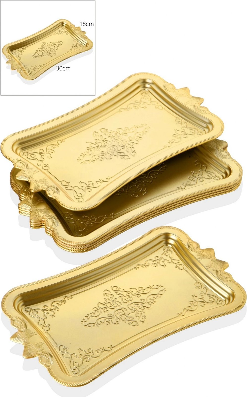 Set tabakash për shërbim (6 copë), Hermia, MRTK - ngjyrë ari