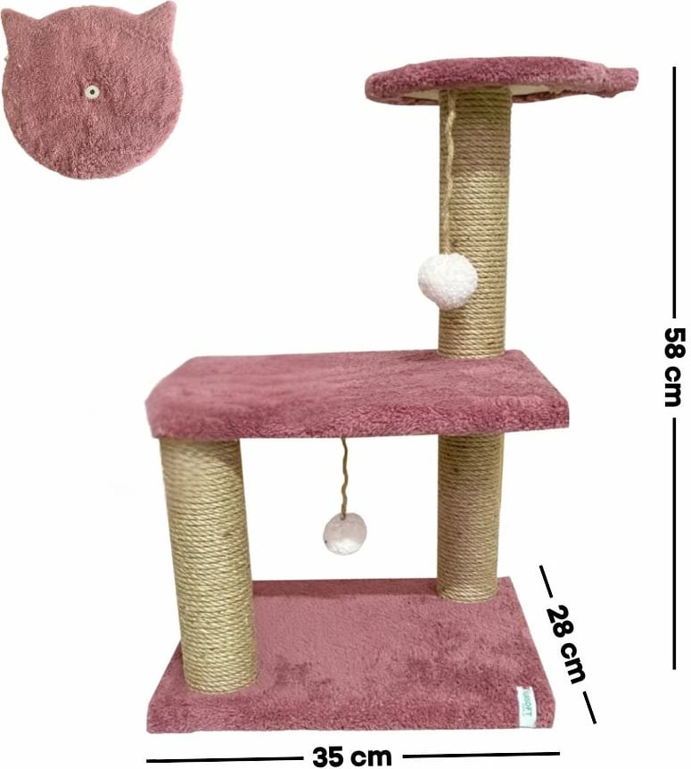 Dërrasë gërvishtëse për mace, dusty rose, Paws & Whiskers, mini