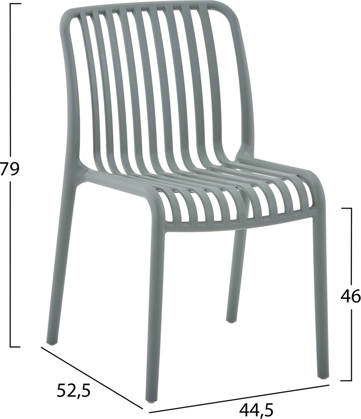 Karrige për jashtë CONVEE, polipropilen, ngjyrë ulliri e errët, FH6104.07, 48x56x79H cm