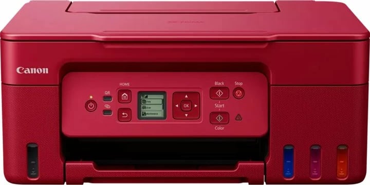 Printer multifunksional Canon G3470, MegaTank, Wi-Fi, i kuq