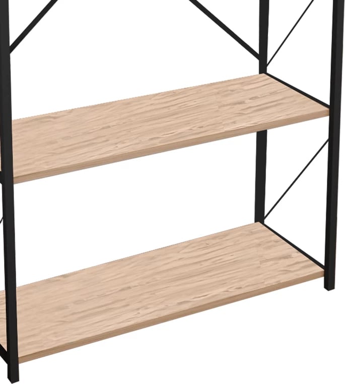 Raft librash Tikilmo melaminë lisi-metal i zi 88x34x180cm