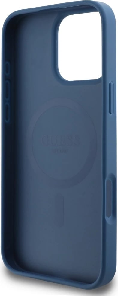 Mbështjellës Guess HC PU 4G Small 4G and Classic MagSafe për iPhone 16 Pro Max, Blu