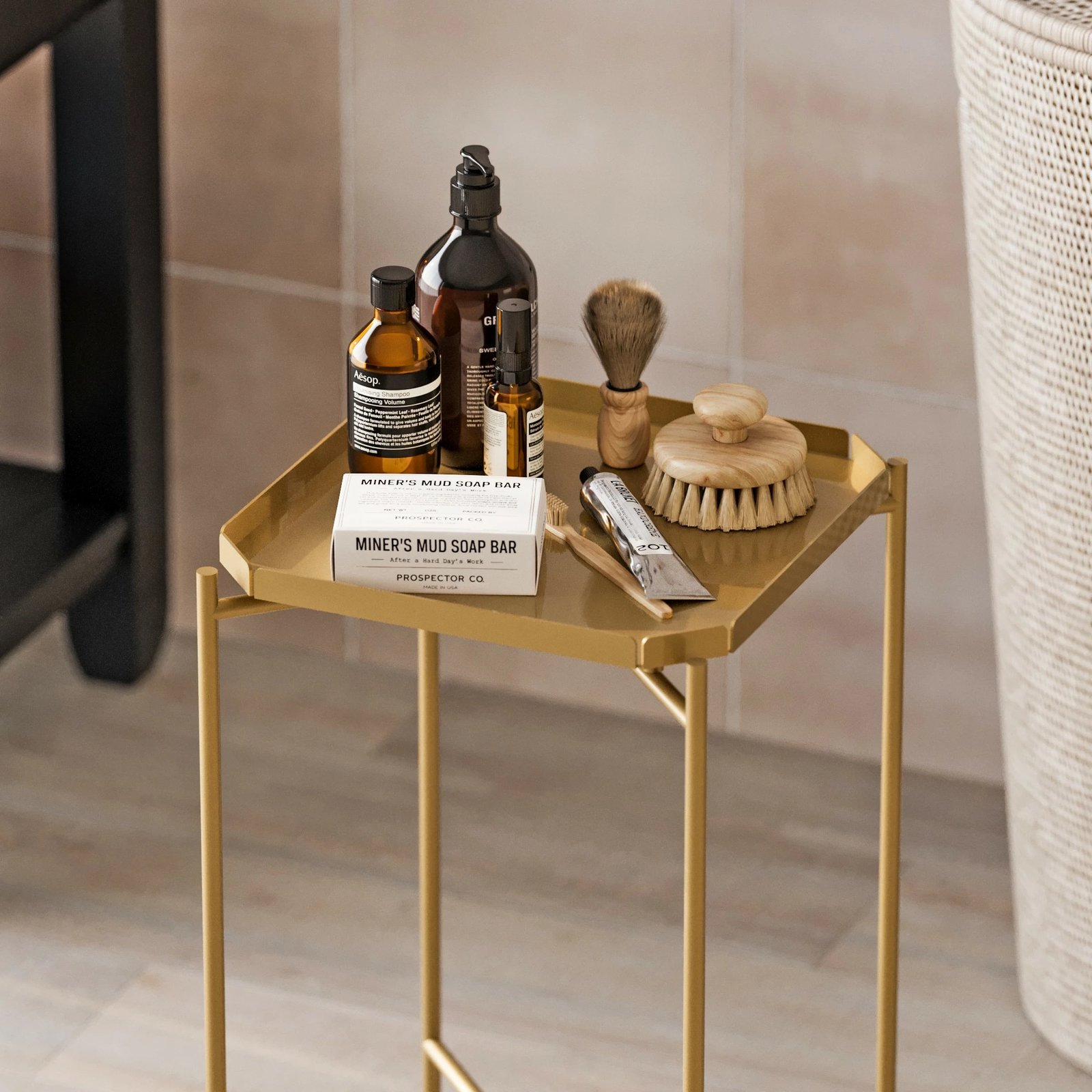 Tavolinë kafeje, ngjyrë ari, Hanah Home, SHB-008-A