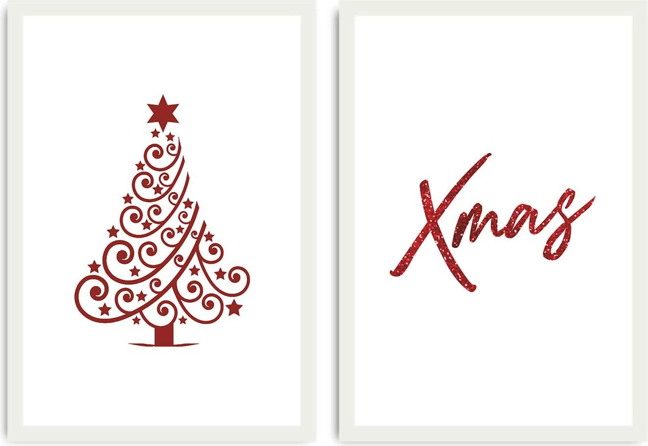 Pikturë dekorative me kornizë MDF (2 copë), Wallity, 2PBCTNOEL-03