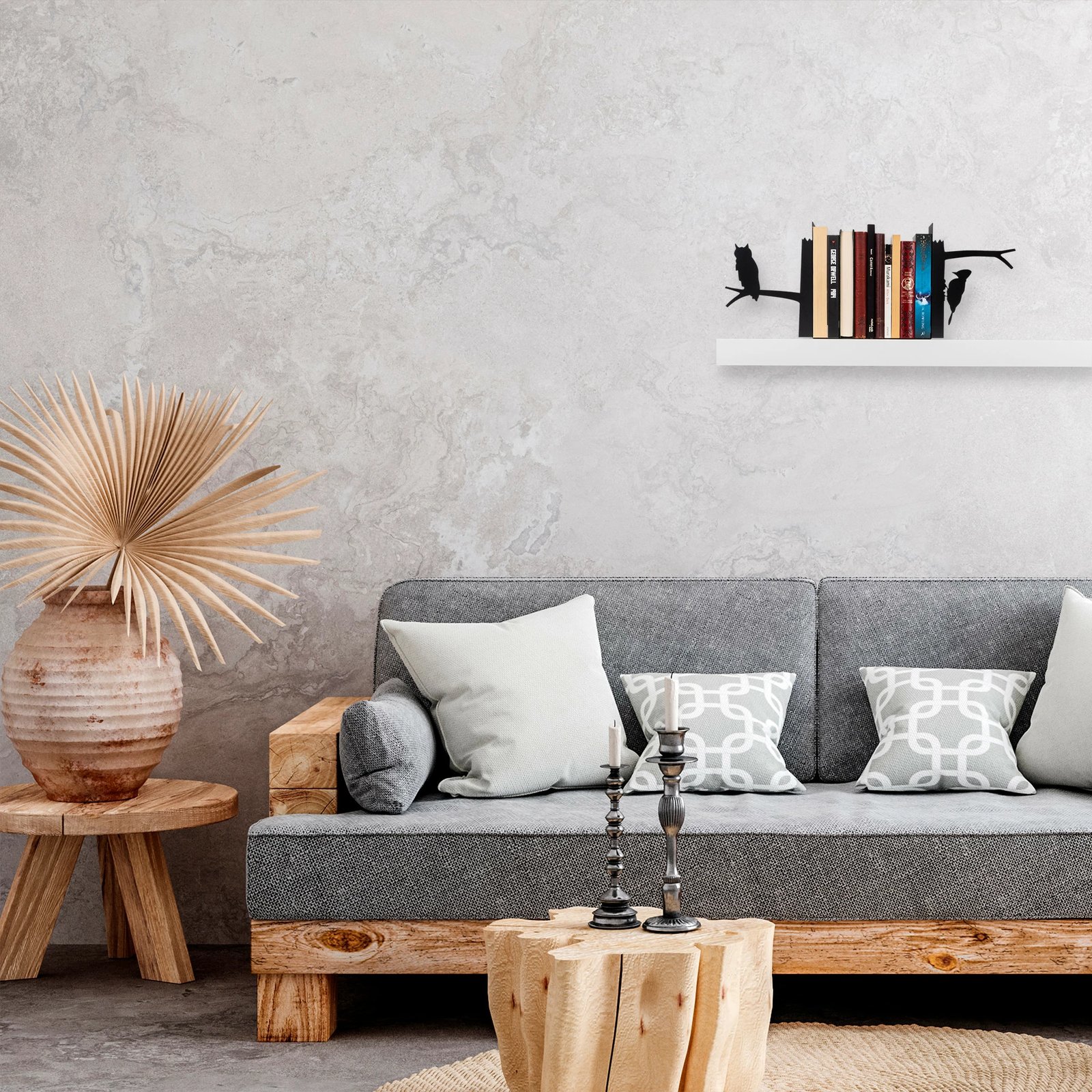 Mbajtës librash metalik Aberto Design, i zi, set prej 6 copësh