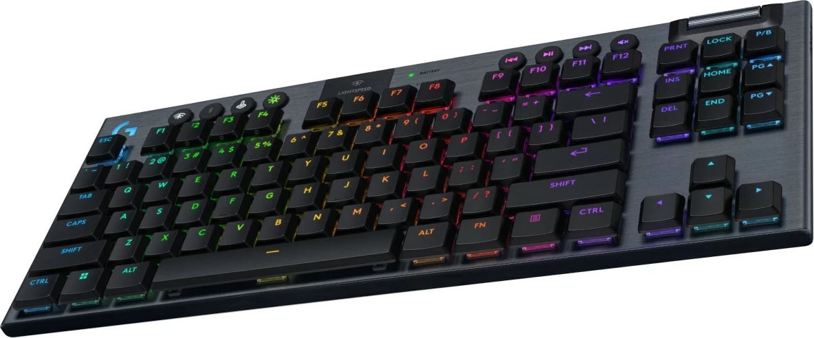 Tastierë gaming Logitech G915 X LIGHTSPEED TKL, mekanike, USB + RF Wireless + Bluetooth, LED, e zezë