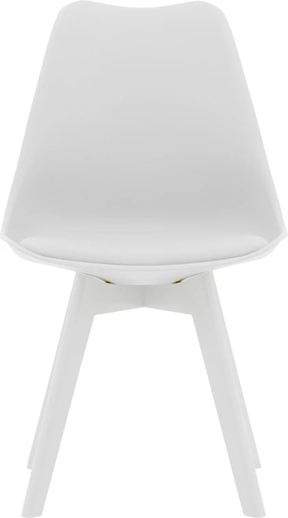 Karrige Gaston PP-PU, këmbë druri, e bardhë