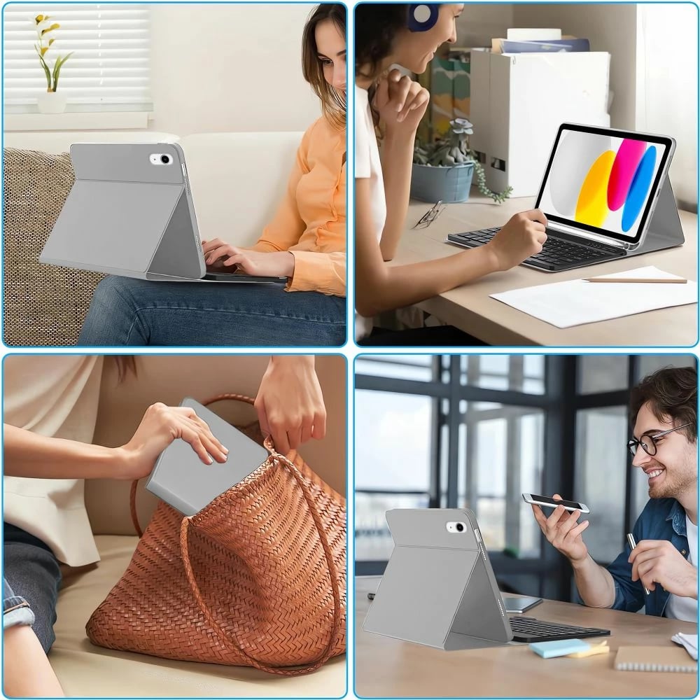 Mbështjellës me tastierë Tech-Protect SC Pen për iPad 10.9" (10 gen.) / 11" (11 gen.), Gri