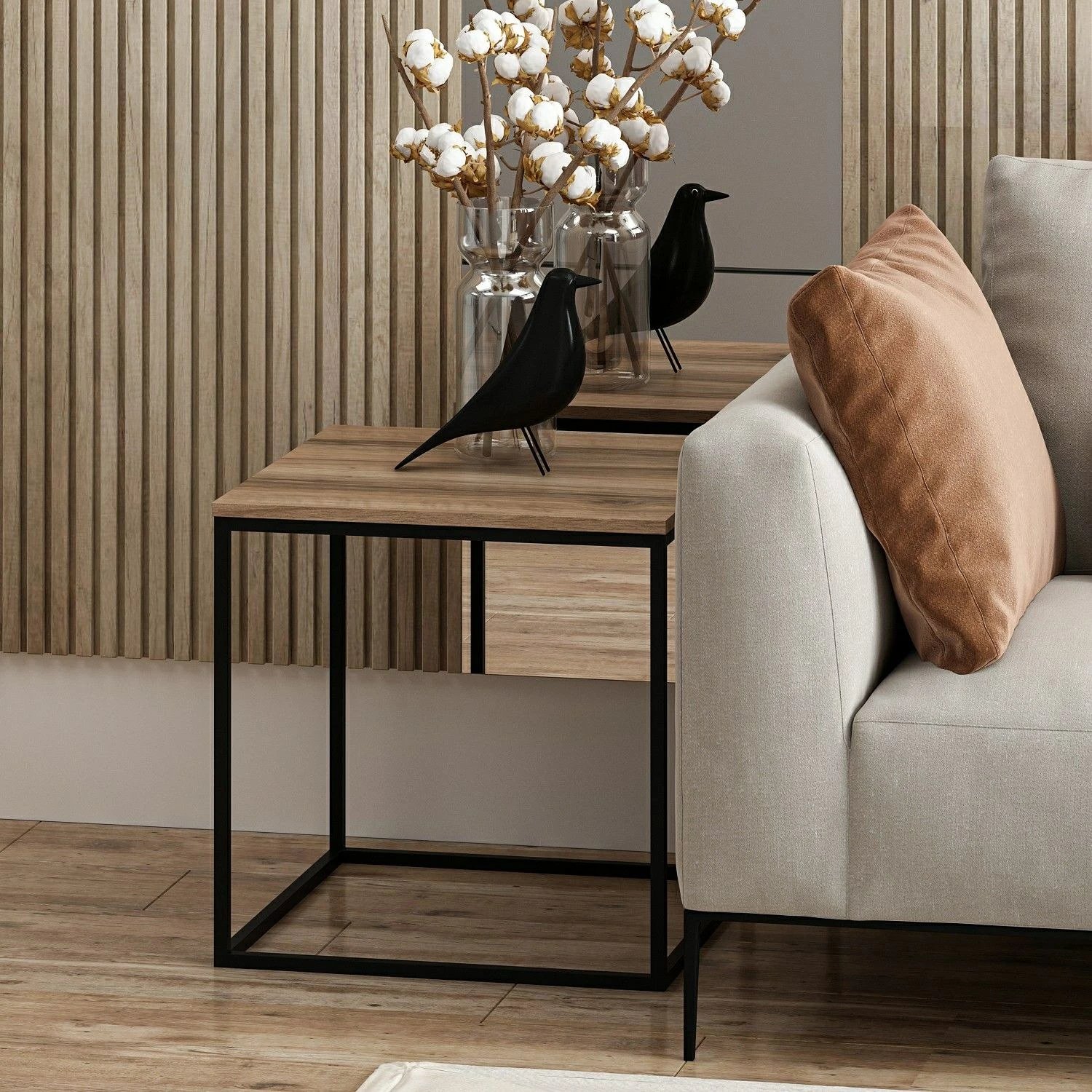 Tavolinë anësore Hanah Home, Basak, ngjyrë arre