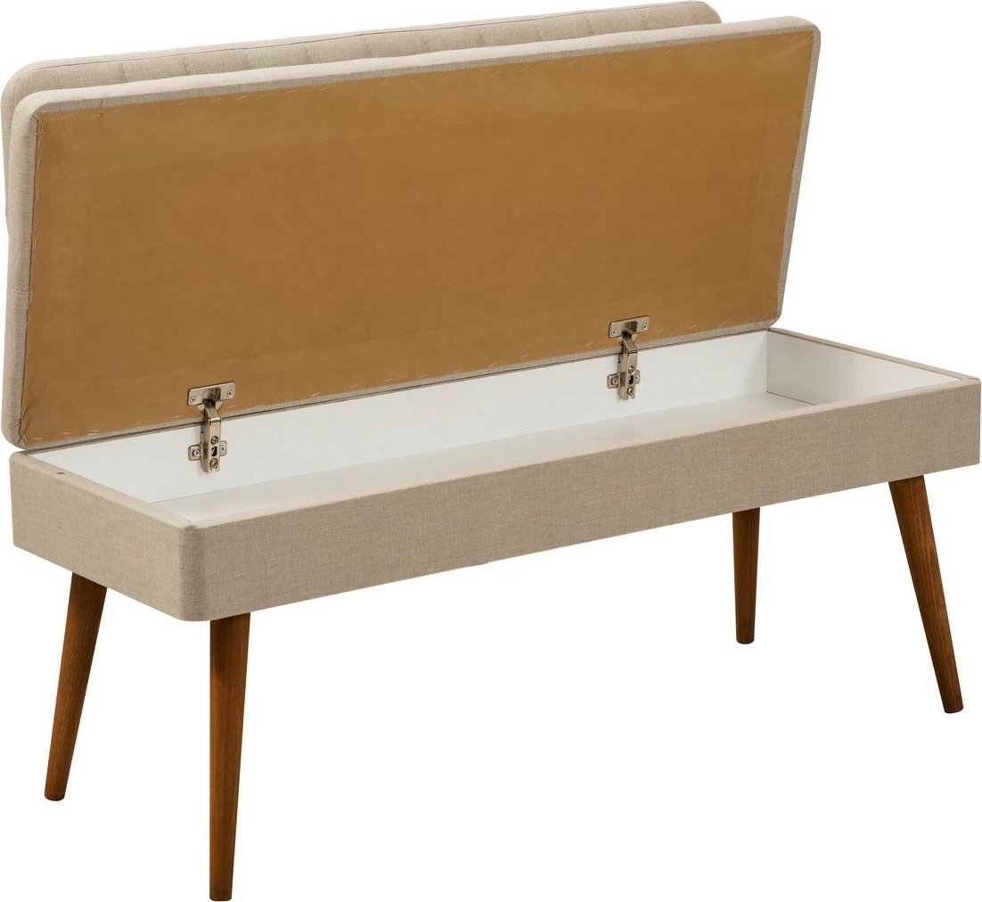 Set tavoline me karrige për ngrënie, zgjatues, 6 pjesë, Skye Decor, ngjyrë arre, krem