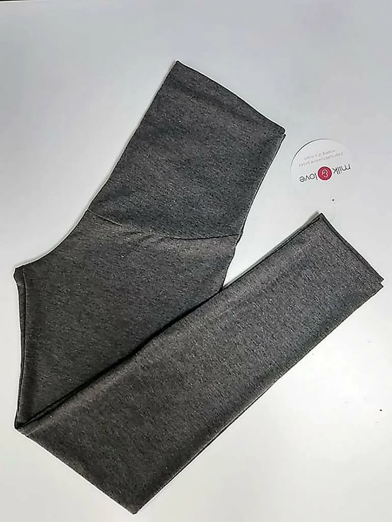 Leggins shtatzënie me bel të lartë, milk & love, të gjata, pambuk 92% + elastan 8%, madhësi S, gri melange