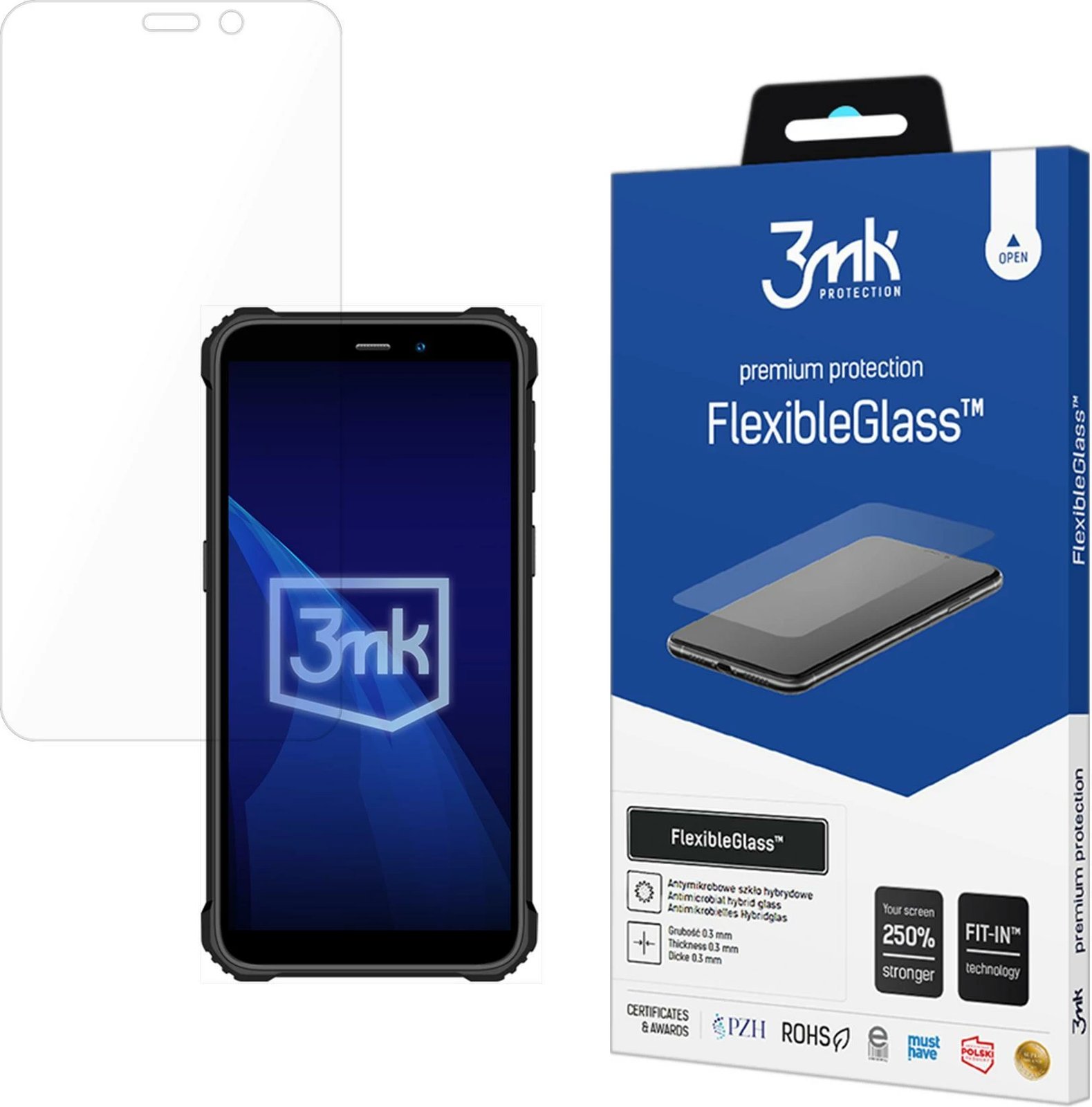 Mbrojtës ekrani Hybrid FlexibleGlass 3mk për Oukitel G2, Transparent