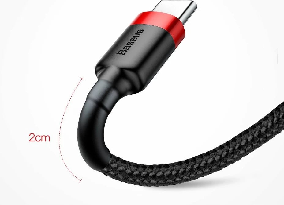 Kabllo Baseus Cafule, USB në USB-C, 3 metra, i kuq