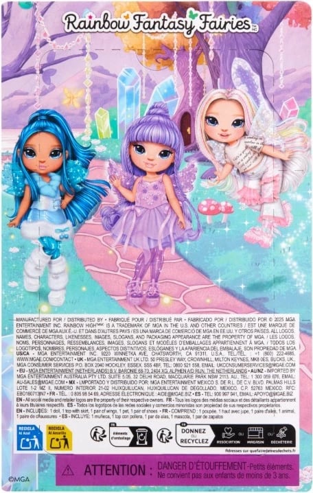 Kukull lodër Rainbow High Littles Amethyst Willow me krahë, 14cm, vjollcë, set me kafshë lodër
