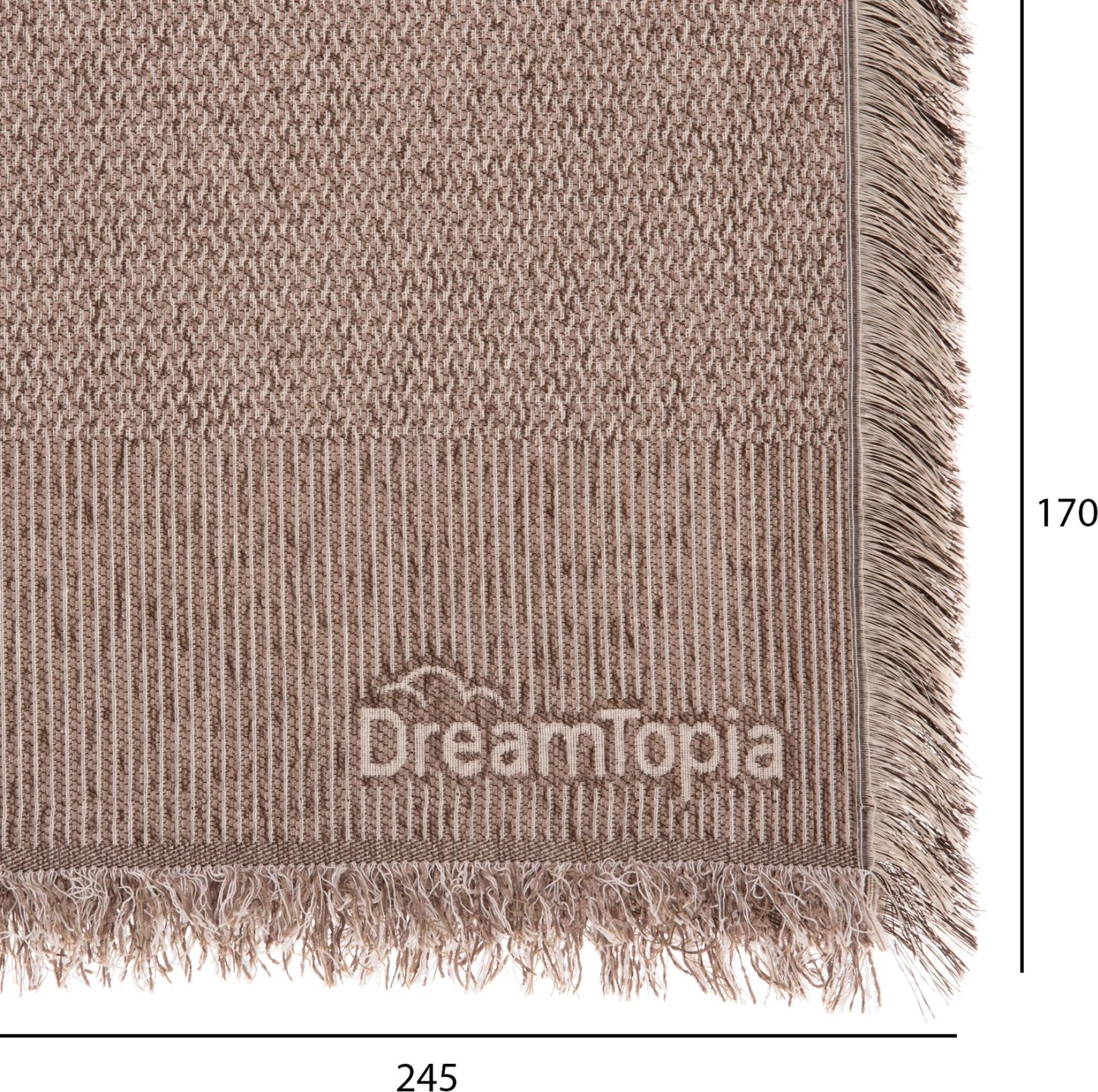 Mbulesë divani me franja DREAMTOPIA FH12162.10 ngjyrë kafe 245x170cm