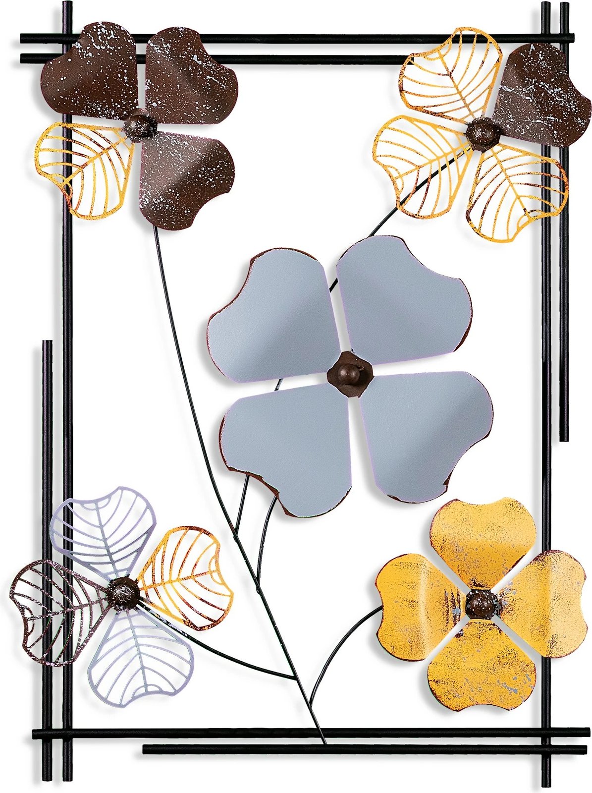 Aksesor dekorativ metalik për mur, Wallity Zouping 3, shumëngjyrësh, 50x70x4cm