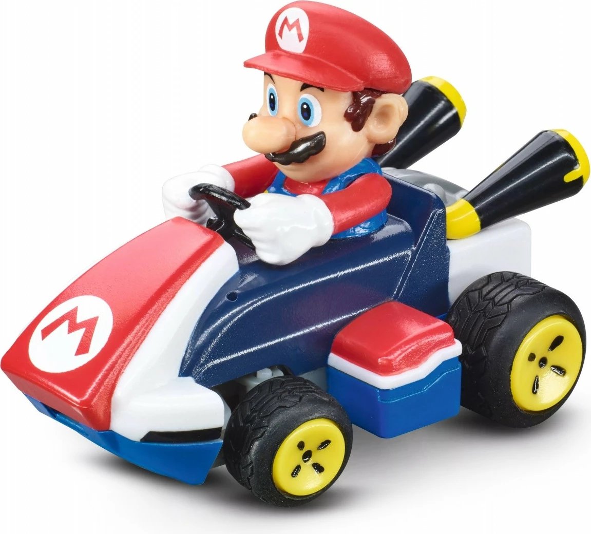 Makine RC Carrera Mario Kart 1:50, Super Mario, 2.4GHz, Blu, Kuqe, Bardhë